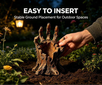 🎃Halloween  Wooden Hand Garden Planter Stake – Spooky Driftwood Yard Decor for Plants & Halloween 🕸️