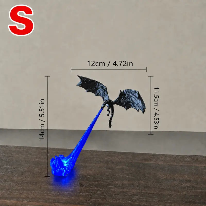🐉 Fire-Breathing Dragon Figurine Lamp | Gothic Dark Fantasy Desk Decor 🔥