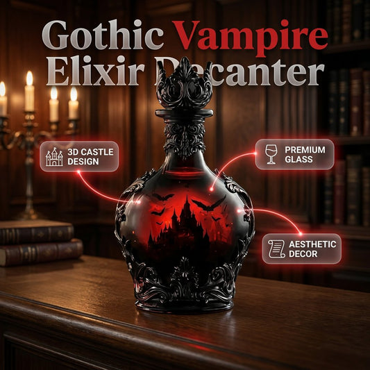🔥Halloween Magic Potion-Style Whiskey Bottle – Gothic Vampire Elixir Decanter