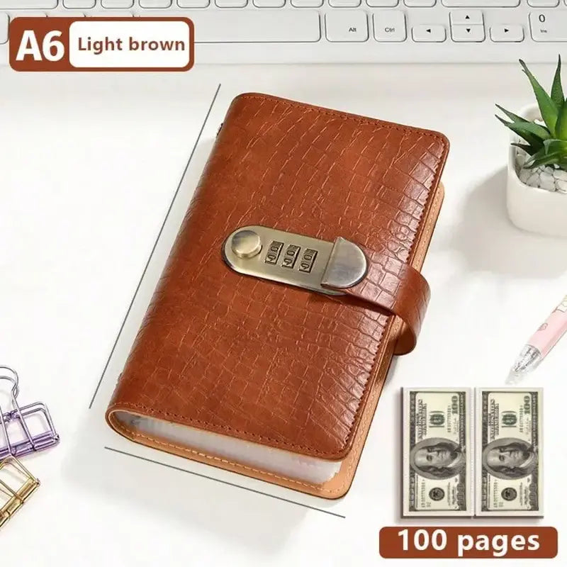 A6 savings notebook,3-Digit Resettable Password Lock
