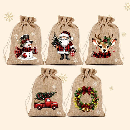 🎄pull, tie, and make every little gift feel more festive-Christmas Drawstring Gift Bags🎁