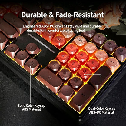 🔥50% OFF！💄FURYCUBE IP108 Lipstick Shape Wireless Mechanical Keyboard, Tri-Mode RGB Desk Keyboard✨