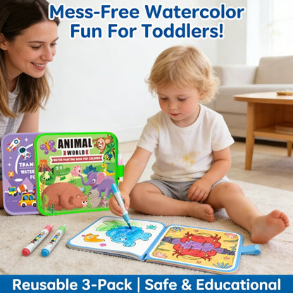 🎨 Toddler Watercolor Coloring & Doodle Book - A Fun, Mess-Free Creative Activity