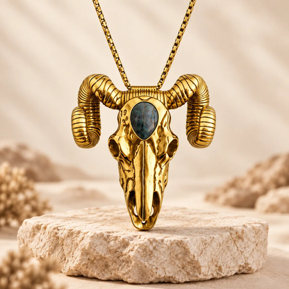 Western Skull Pendant Necklace & Belt Clip