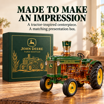 🚜 Farm Heritage Tractor Collector’s Bottle 🌾 Green & Gold Gift Box