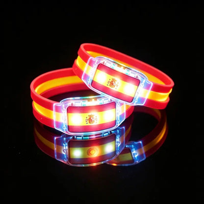🏆 LED Flag Wristbands – Light Up Your Team Spirit Anywhere!