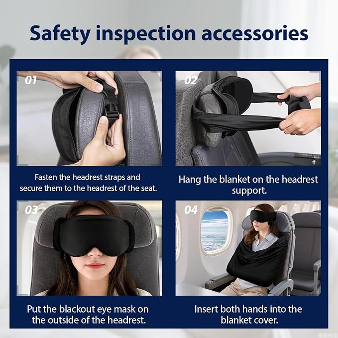 Airplane Sleep Support Set, 3 in 1 Airplane Sleep Support System