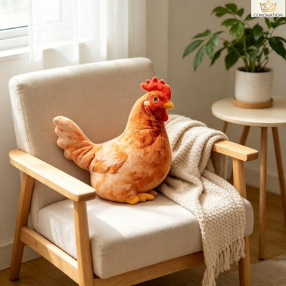 🐔Chicken-Shaped Plush Pillow - Cute Hen Stuffed Animal, Realistic Look Home Decorative Cushion🎁