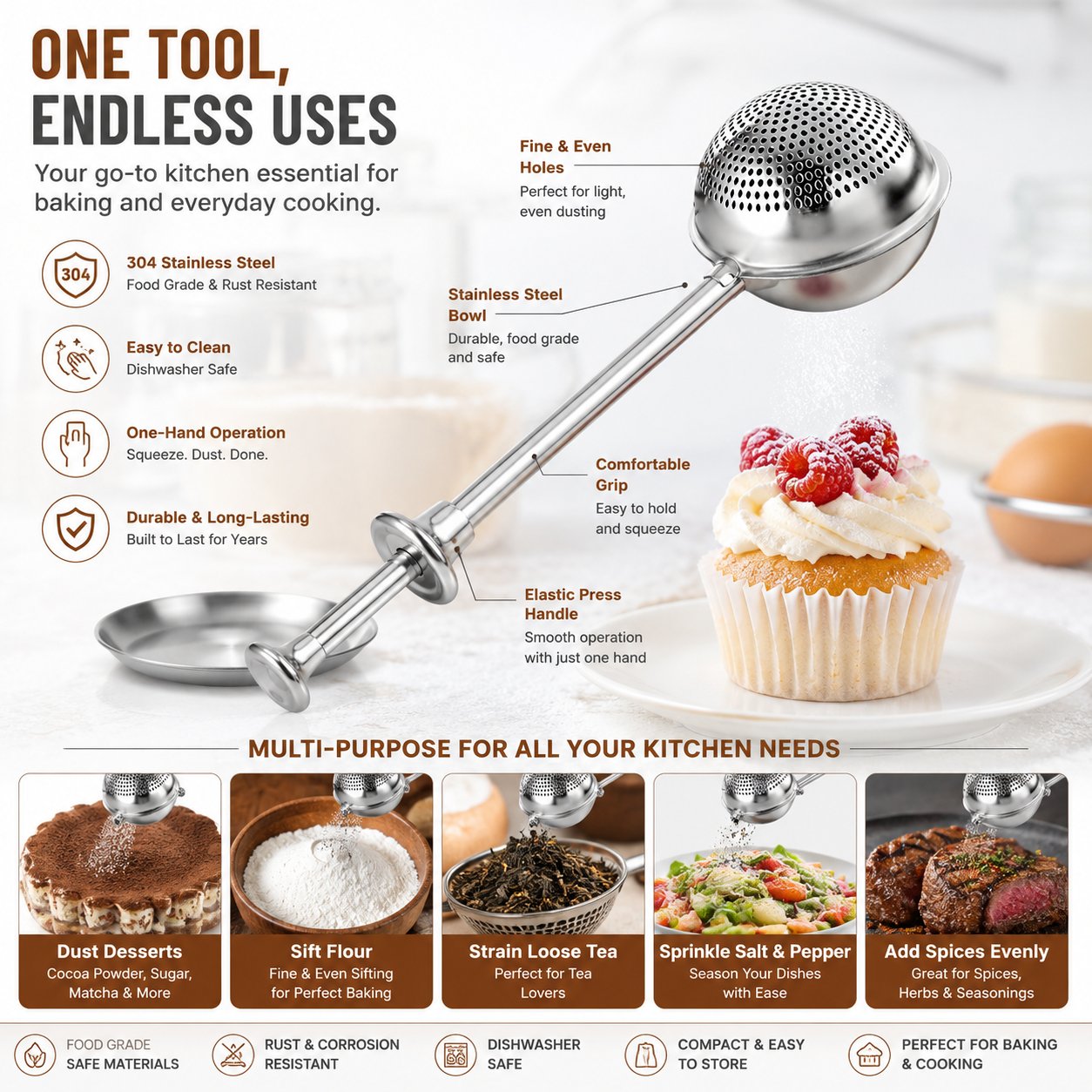 👩‍🍳Flour Duster for Baking & Dessert Decorating