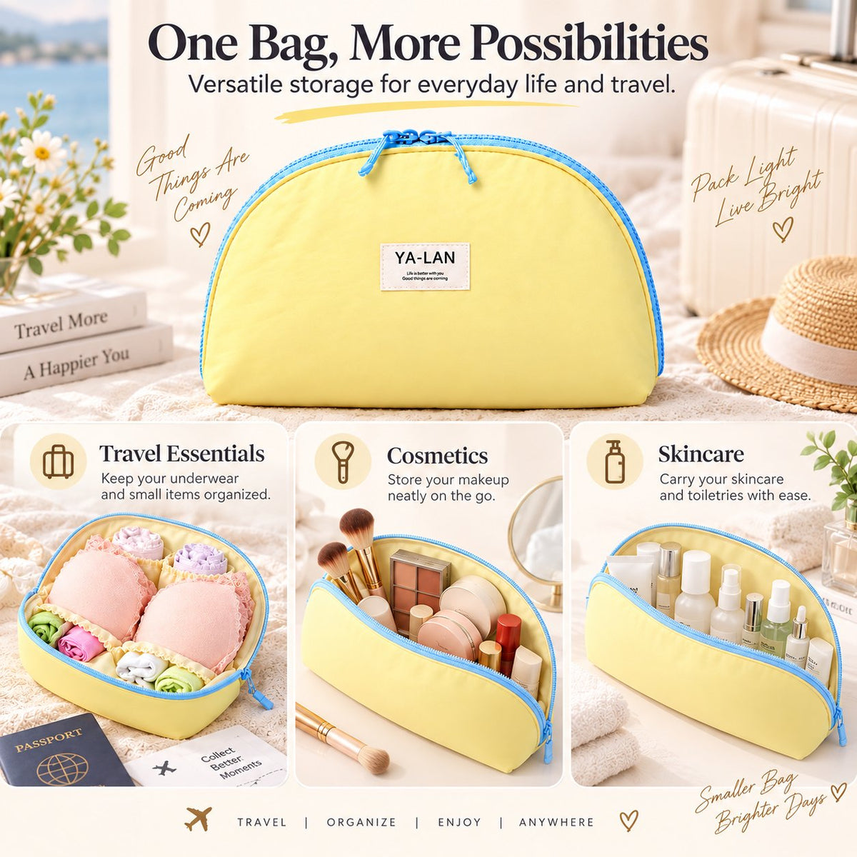 🧳 3-in-1 Travel Underwear Storage Bag