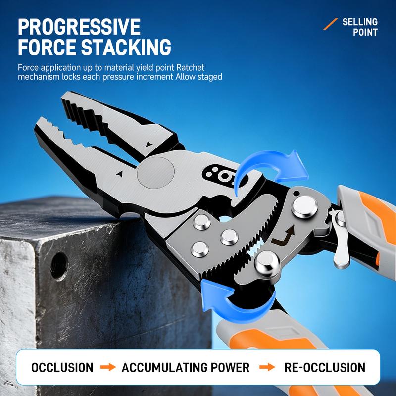 🔧 Self-Locking Ratchet Pliers – Heavy-Duty Grip & Cutter