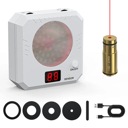 Rechargeable Laser Dry Firing Target - Portable Hunting Training Gear, 5 Difficulty Levels, Steel Plate Sound-Flash Feedback, Indoor Training Tool, Cost-Effective Gift for Male Shooters