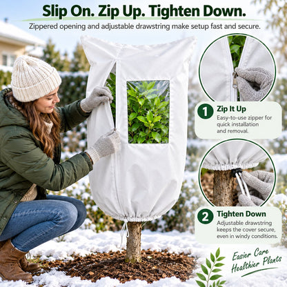Winter Plant Frost Protection Cover for Trees, Shrubs & Potted Plants
