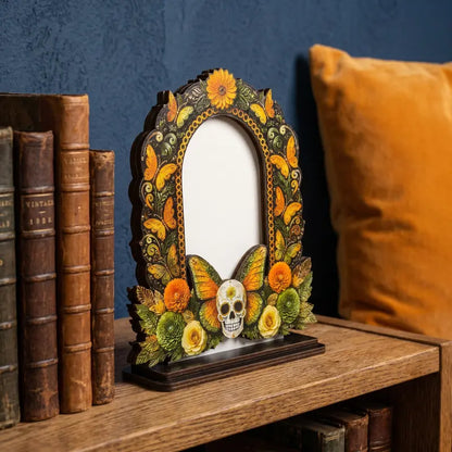 💀Día de los Muertos Wooden Picture Frame Decor - Mexican Tabletop Altar Display with Multiple Frame Designs