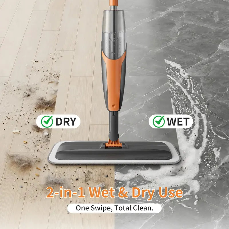 360° Swivel Fine-Mist Spray Mop (Includes 4 Washable Pads)