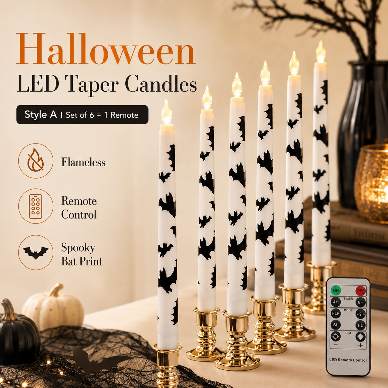 🦇 Spooky Bat Candles That Glow Like Real Flames — Without the Fire 🕯️✨