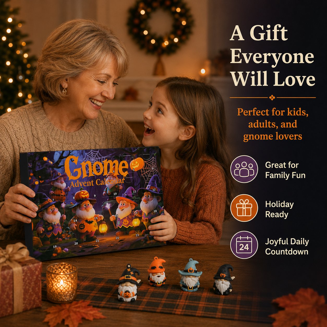 🎃 Hot Sale 50% OFF - 24 Days of Halloween Gnome Surprise Figures Advent Calendar Box
