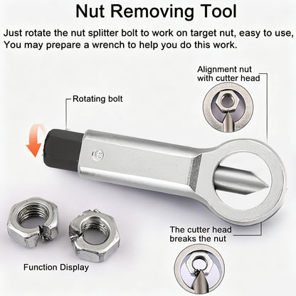 🔩 Manual Nut Splitter Extractor | Heavy‑Duty Steel Rusted Seized Nut Remover for Automotive & DIY Repair🛡️