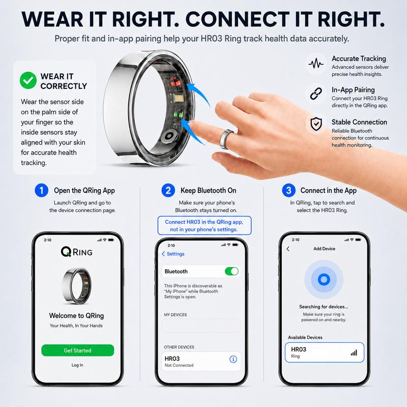 Hitienx Smart Ring 3, Fitness Tracker with 24/7 Sleep Tracking, Heart Rate