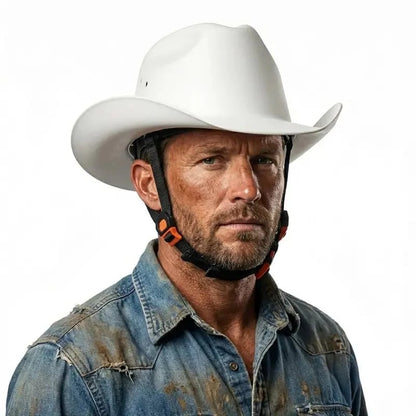 Western Cowboy Hard Hat, Vented Wide Brim Safety Helmet for Construction & Ranch Workers