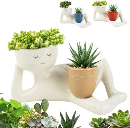 🔥Lazy Guy Funny Planter with Drainage Hole