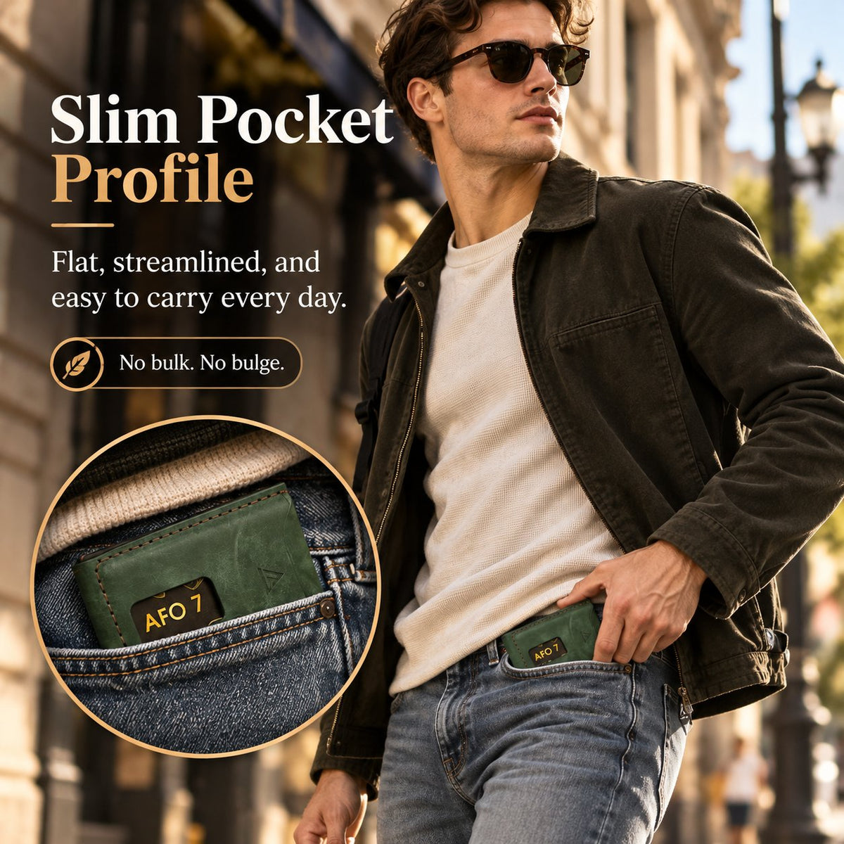 👝 Vintage Stitched Leather Wallet | Built-in AirTag Slot