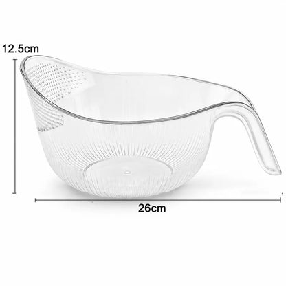Multipurpose Rice Washing Bowl Strainer with Handle