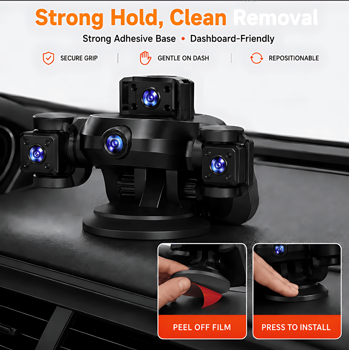 5-Camera 1080P Dash Cam | 360° Full Coverage Recording
