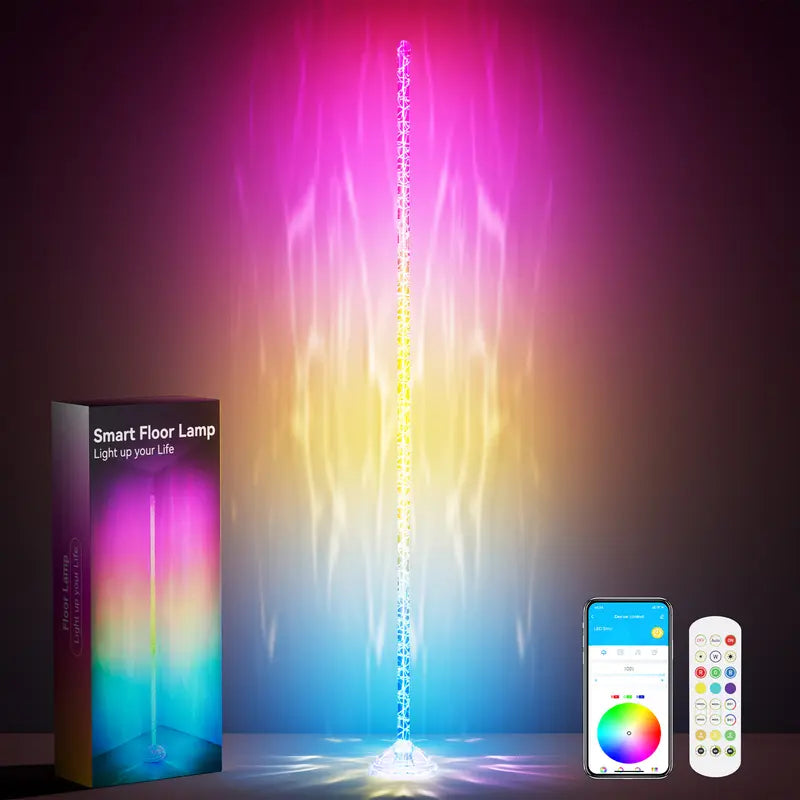 ❤️Crystal Floor Lamp with Magic Color, Smart Floor Lamp with APP&Remote Control