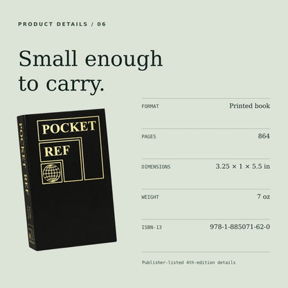 Pocket Ref 4th Edition | 864-Page Portable Reference Book
