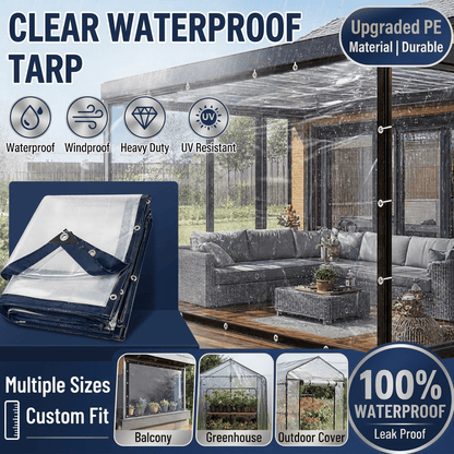 ⏰Limited Stock 49% OFF🌞💦🌊 Transparent Outdoor Protection System—Outdoor Cover with Metal Grommets💧