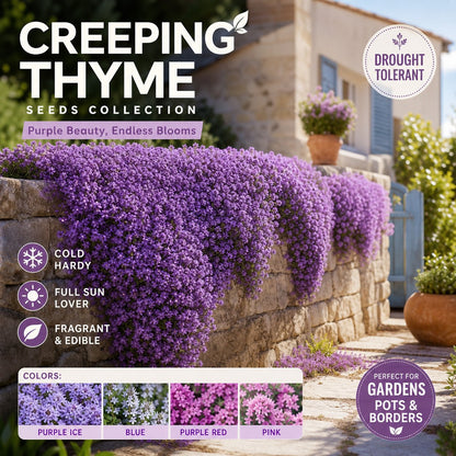 🌺Creeping Thyme Seeds, Multi‑Color Ground Cover Flower Seeds