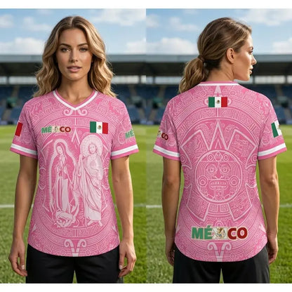 Men's Light Pink Virgencita & San Juditas Mexico 2026 Soccer Jersey