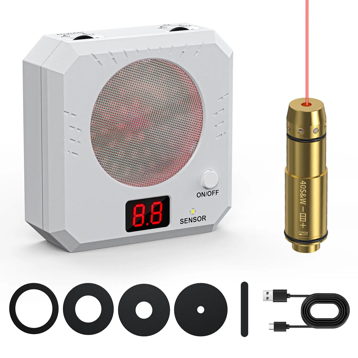 Rechargeable Laser Dry Firing Target - Portable Hunting Training Gear, 5 Difficulty Levels, Steel Plate Sound-Flash Feedback, Indoor Training Tool, Cost-Effective Gift for Male Shooters