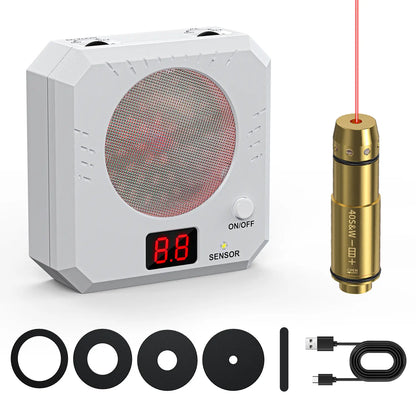 Rechargeable Laser Dry Firing Target - Portable Hunting Training Gear, 5 Difficulty Levels, Steel Plate Sound-Flash Feedback, Indoor Training Tool, Cost-Effective Gift for Male Shooters