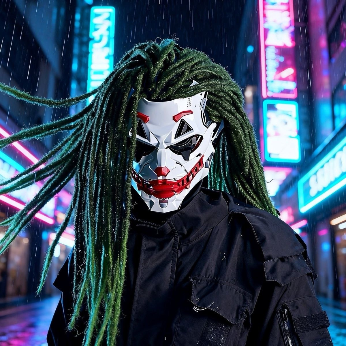 🔥Hot Sale 49% OFF🔥Cyberpunk Joker Mask without Dreadlocks - The Ultimate Cosplay  Statement Piece