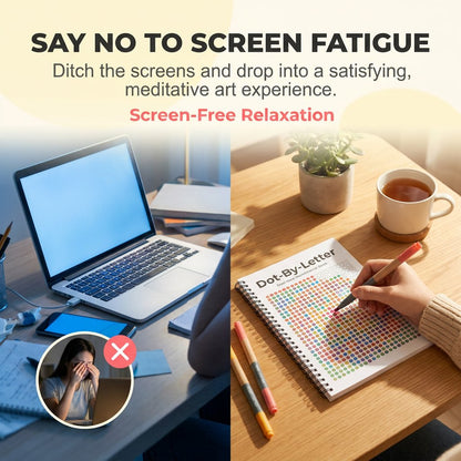 🎨📖Dot-By-Letter Mindful Coloring Kit - 🧠✨Stress Relief Dot Marker Art Set with 20 Hidden Scene(📦Buy 2 Free Shipping)