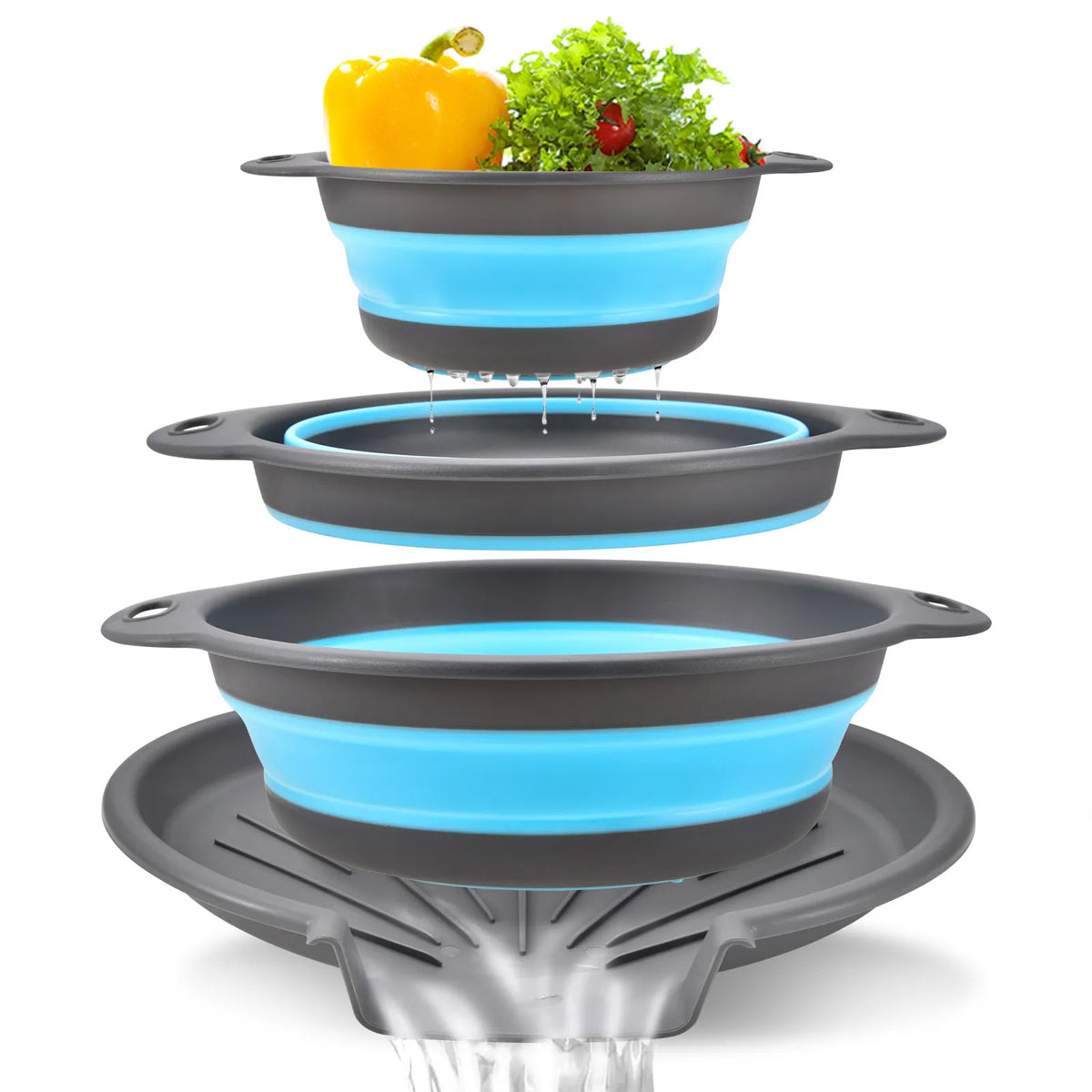 🧺3-Pack Collapsible Colander Set