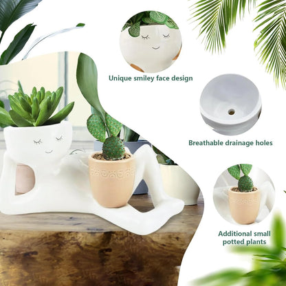 🔥Lazy Guy Funny Planter with Drainage Hole