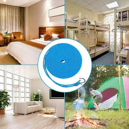 🌈Clothesline for Outside, Adjustable Clothes line,Windproof Clothesline with Hooks, Indoor and Outdoor Laundry and Drying Lines,Ideal Camping & Travel Essentials