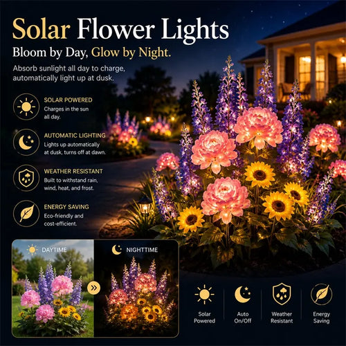 ✨Nature Inspired Floral Solar Garden Pathway Lighting