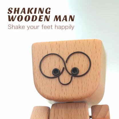 Shaking Feet Wooden Doll with 12PCS Magnetic Expressions