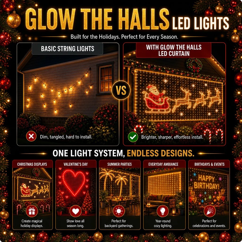 400 Leds RGB Smart Curtain Fairy Lights with Remote