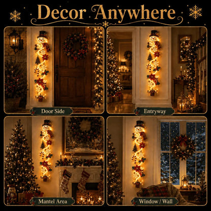 🎄Glowing Christmas Door Hanger | 6 Festive Lighted Designs with Warm Glow, Dimensional Details & Space-Saving Vertical Décor ✨