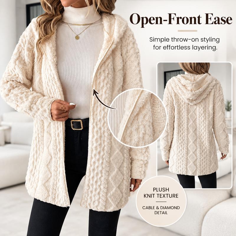 Soft Plush Hooded Cardigan