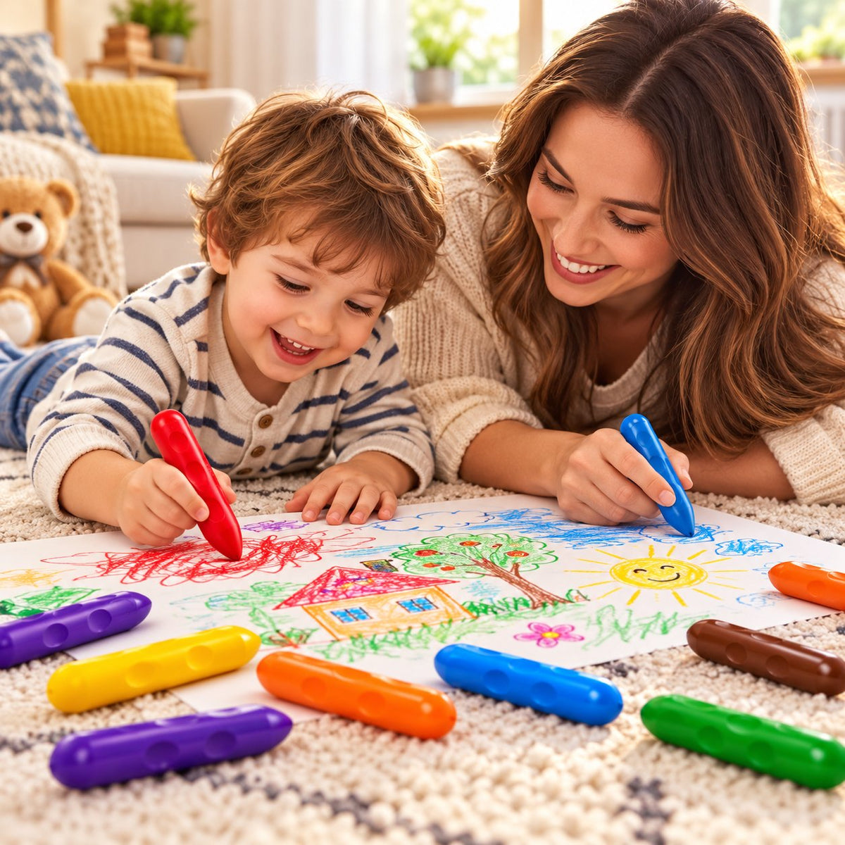 Toddler Friendly Washable Triangle Crayons | Home Art Activity