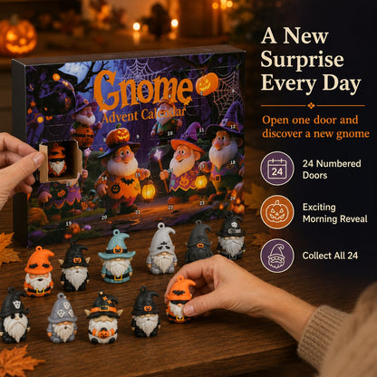 🎃 Hot Sale 50% OFF - 24 Days of Halloween Gnome Surprise Figures Advent Calendar Box