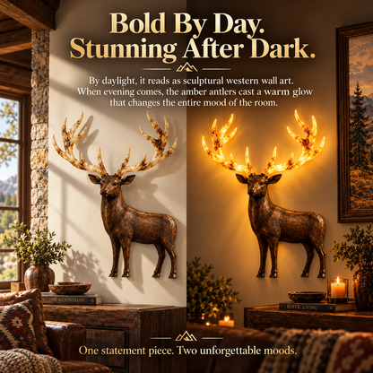 💥 Hot-Selling Half-Price Deal ✨ Light-Up Longhorn Wall Sculpture, Rustic Western-Style LED Wall Decor