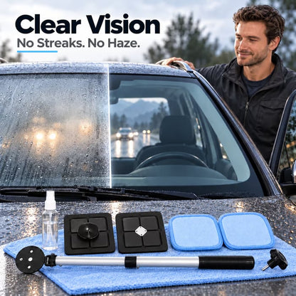 Dual Magnetic Car Windshield Cleaner | Streak-Free Auto Glass Cleaning Kit