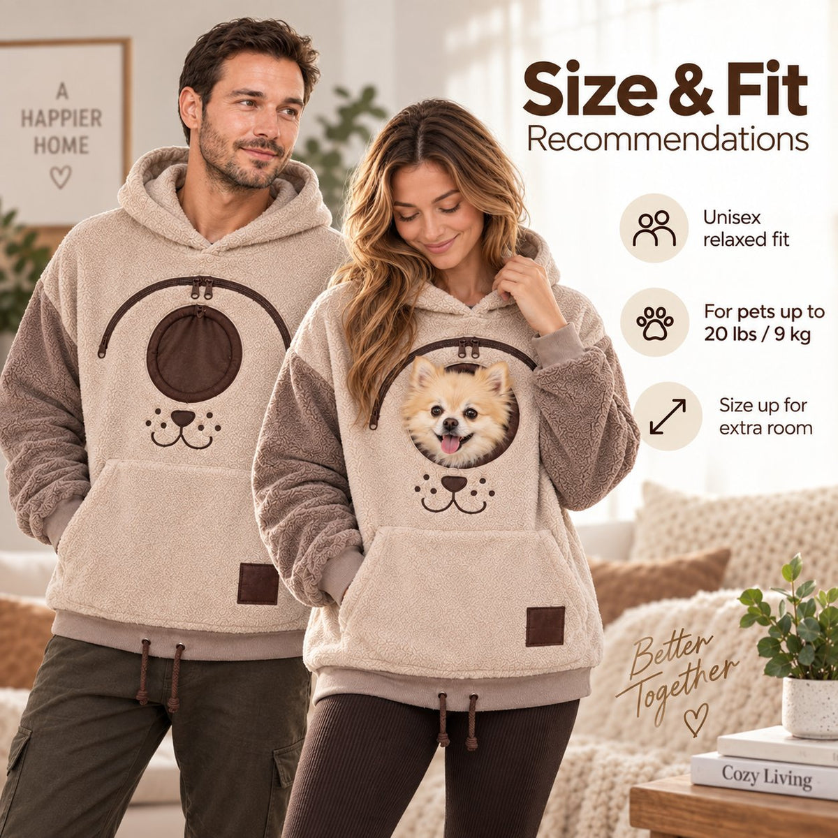 🐾 Cozy Pet Carrier Hoodie — Built-In Pouch for Cats & Small Dogs